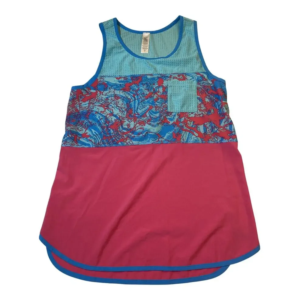 IVIVVA By Lululemon Quick Dry Pink Blue Tank Top Sleeveless Muscle Size 12 - EUC